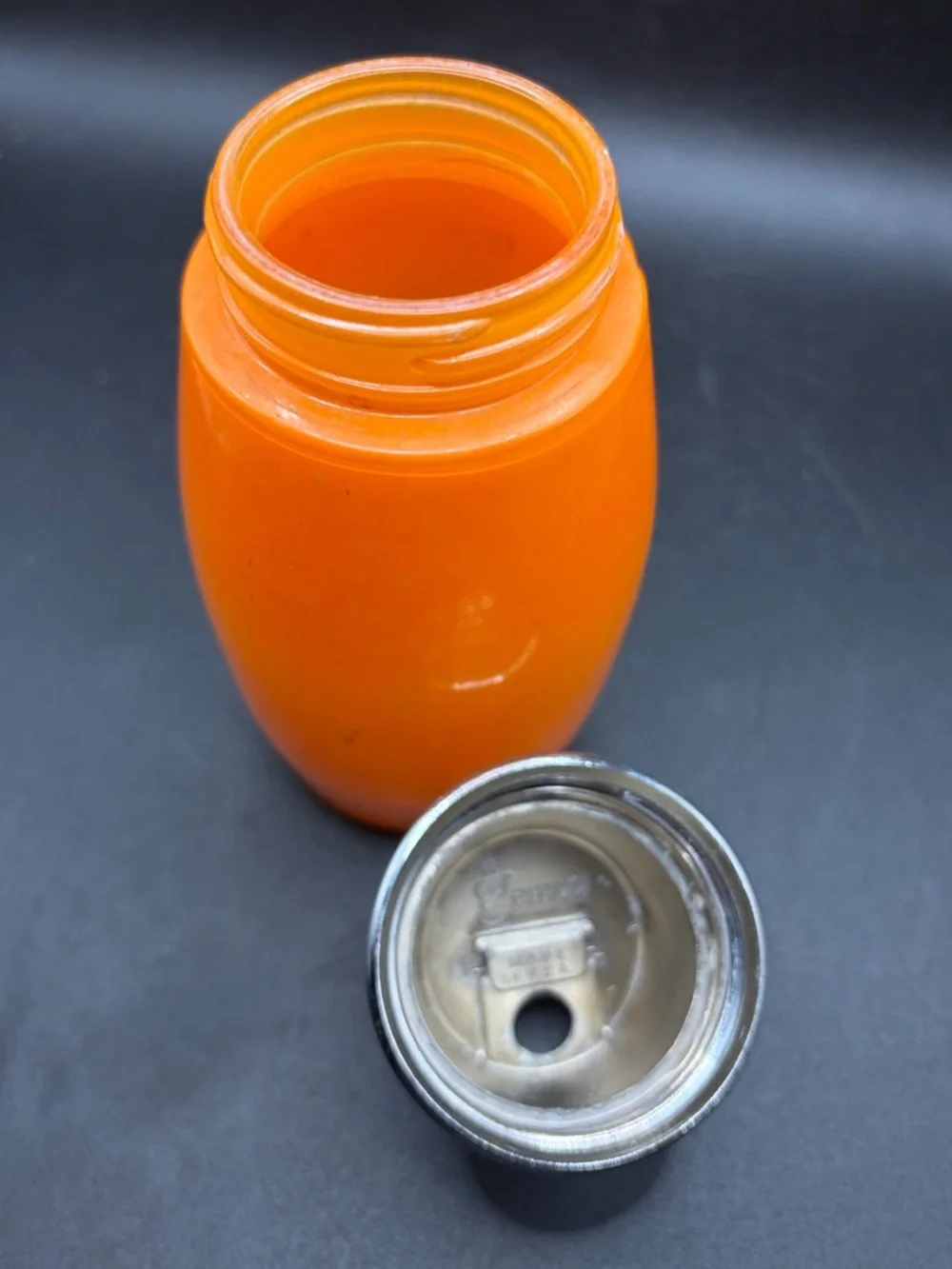 Gemco Westinghouse Orange Retro MCM Vintage Glass Metal Sugar Shaker Kitchenware